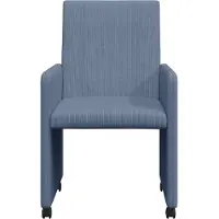 vidaXL Eetkamerstoelen met wielen 2 st Katoenen stof Blauw