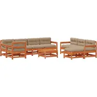 vidaXL Tuin loungeset 10 st Wasbruin Massief grenenhout