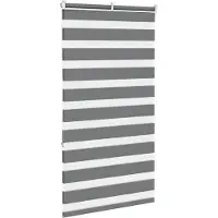 vidaXL Dubbele rolgordijn, donkergrijs, 80x150 cm, stofbreedte 75,9 cm, polyester