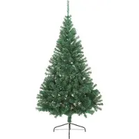vidaXL Kunststof Voorverlichte Kerstboom met 300 LED Groen 210 cm PVC