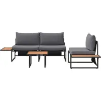 vidaXL Tuin Eettafel Set 3 st Antraciet Staal