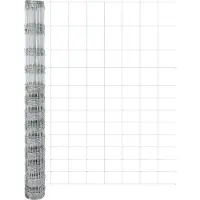 vidaXL Gelast Draadhek met Betonnen Basis 25 x 1,5 m Zilverkleurig