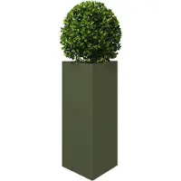vidaXL Plantenbak driehoek 40x34,5x75 cm staal olijfgroen