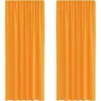 vidaXL Gordijnen voile met roedezakken 2 st oranje