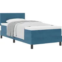 vidaXL Boxspring bed met hoofdeinde Donkerblauw 90 x 200 cm Fluweel