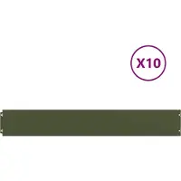 vidaXL Gazonranden 10 st 15x103 cm koudgewalst staal olijfgroen