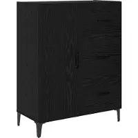 vidaXL Highboard Zwart Eiken 69,5 x 34 x 180 cm Bewerkt hout