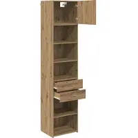 vidaXL Highboard Artisan Eiken 50 x 42,5 x 225 cm Bewerkt hout