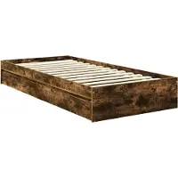 vidaXL Opbergbed met lade Rook Eiken 90 x 190 cm Bewerkt hout