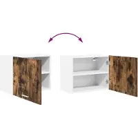 vidaXL Hangkast Gerookte Eik en Wit 50 x 31 x 40 cm Bewerkt hout