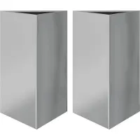 vidaXL Plantenbakken 2 st driehoek 50x43x75 cm gegalvaniseerd staal