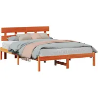 vidaXL Bedframe met hoofdeinde Bruin 160 x 200 cm Massief grenenhout