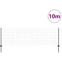 vidaXL Euro-hek met palen 10 x 0,8 m PVC-Coated Staal Grijs Mesh