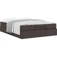 vidaXL Bedframe met matras 2 st Tan Stof