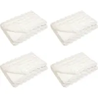 vidaXL - Antislip - deken - van - imitatie - konijnenbont - Olite - 4 - pcs - Wit