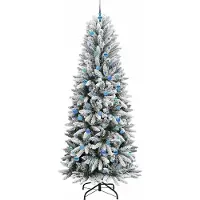 vidaXL Kunstkerstboom Wit 240 cm PVC en plastic en staal en PE