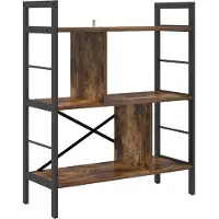 vidaXL Boekenplank 5-laags 75 x 30 x 91 cm Bewerkt hout Rook Eiken