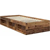 vidaXL Bedframe met hoofdeinde Oudhout 90 x 200 cm Massief grenenhout