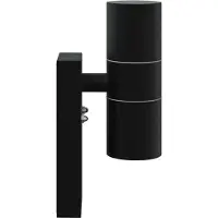 vidaXL Buitenwandlamp 2 st Zwart 7 x 10 x 22 cm