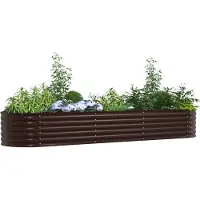 vidaXL Verhoogde plantenbak, bruin, 320 x 80 x 44 cm, staal
