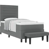 vidaXL Boxspring bed met kussen Donkergrijs 90 x 190 cm Stof
