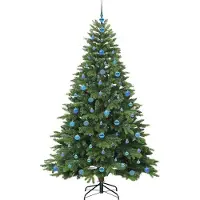 vidaXL Kunstkerstboom met 300 LED met standaard Groen 210 cm PE en PVC