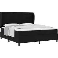 vidaXL Boxspring bed met matras met hoofdeinde Zwart 180 x 200 cm Stof