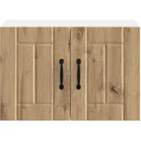 vidaXL Wandkast LUCCA 2 st Artisanaal eiken Bewerkt hout