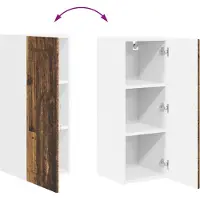 vidaXL Wandkast PORTO Oudhout 30 x 31 x 80 cm Bewerkt hout