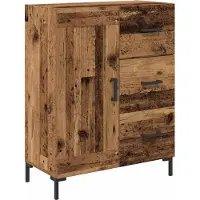 vidaXL Highboard Oudhout 69,5 x 34 x 180 cm Bewerkt hout