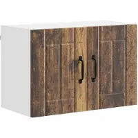 vidaXL Wandkast LUCCA 2 st Oud hout Bewerkt hout