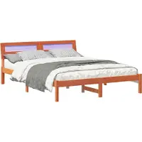vidaXL Bedframe Wasbruin 150 x 200 cm Massief grenenhout