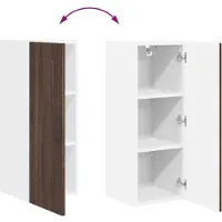vidaXL Wandkast PORTO Bruin Eiken 30 x 31 x 80 cm Bewerkt hout
