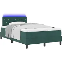 vidaXL LED Box Spring Bed Donkergroen 120 x 190 cm Fluweel