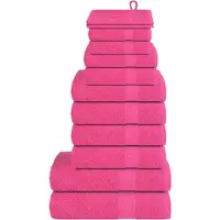 vidaXL 12-delige Handdoekenset FROGN 360 g/m² roze