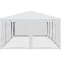 vidaXL Partytent met 12 mesh zijwanden 8x4 m HDPE wit
