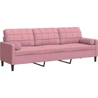 vidaXL 3-zitsbank met sierkussens 210 cm fluweel roze