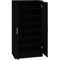 vidaXL Schoenenkast 55x35x108 cm bewerkt hout zwart