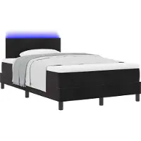 vidaXL LED Box Spring Bed met hoofdeinde Zwart 120 x 190 cm Fluweel