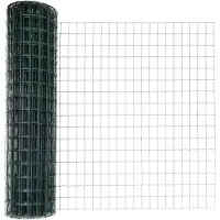 vidaXL Euro-hek met palen 25 x 1 m PVC-Coated Staal Groen Mesh