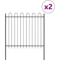 vidaXL Tuinhek BOXTEL 2 st 3,4 x 1,5 m Poedergecoat staal Grijs