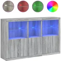 vidaXL Dressoir met LED-verlichting 162x37x100 cm grijs sonoma eiken