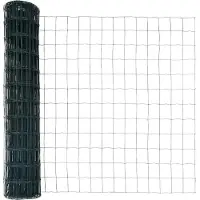 vidaXL Euro-hek met grondpennen 10 x 1 m PVC-Coated Staal Groen Mesh
