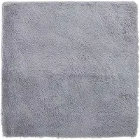 vidaXL Hoogpolig vloerkleed NAVARRA 240x240 cm polyester zilvergrijs