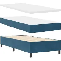 vidaXL LED Box Spring Bed Donkerblauw 80 x 200 cm Fluweel