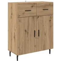vidaXL Highboard 2 st Artisan Eiken 69,5 x 32,5 x 180 cm Bewerkt hout