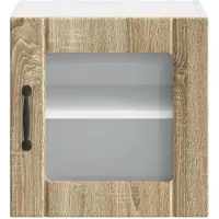 vidaXL Wandglas Kasten LUCCA Sonoma Eiken 40 x 31 x 40 cm Bewerkt hout