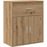 vidaXL Dressoir met lade Artisan Eiken 60 x 31 x 70 cm Bewerkt hout