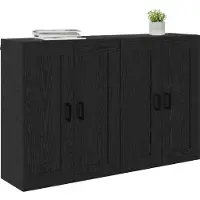 vidaXL Wandkast 2 st Zwart Eiken 69,5 x 34 x 90 cm Bewerkt hout