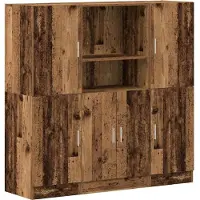 vidaXL 3-delige Keukenkastenset bewerkt hout oud houtkleurig